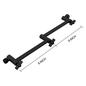 16" Shower Extension Arm, Matte Black Matte Black Stainless Steel