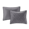 3 Piece Velvet Quilt Set Grey King Cal King King Grey Cotton