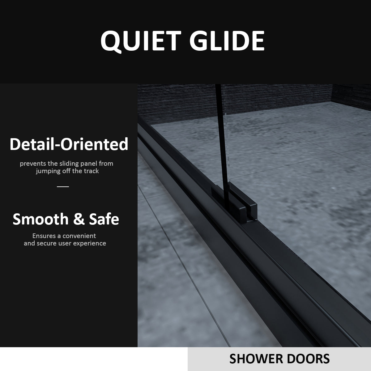 Semi Frameless Sliding Shower Door 56 60 In. W X 72 In. H, Bathroom Sliding Door With 5 16" Clear Tempered Glass, Matte Black Finish, Designed For Smooth Door Closing Matte Black Stainless Steel