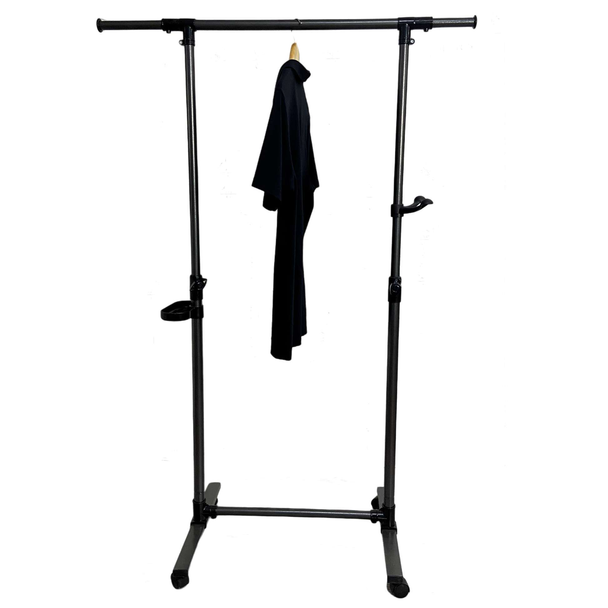 Short Clothing Racks For Hanging Clothes With Bottom Shelves And Wheels Heavy Duty Rolling Clothes Rack Kids Clothing Rack For Adult Coat, Closet, Wardrobe Black Black Metal