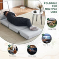 Single Sofa Chair Foldable Single Sofa Bed With Pillow,Portable Foldable Sofa Bed,Leisure Sofa Chair,Easy To Store,Made Ofand Wearable Linen Light Grey Blue Primary Living Space Modern Foam Linen