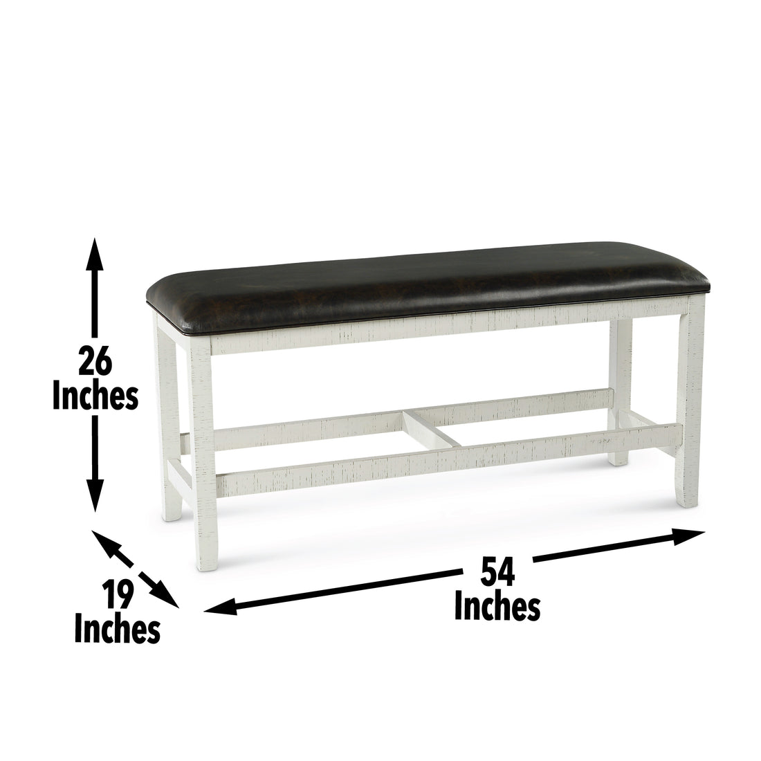 Hyland Counter Bench Dark Gray Dark Gray Wood