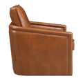 Brown Swivel Accent Chair Brown Primary Living Space Modern Genuine Leather