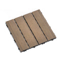 Patio Floor Tiles Pack Of 11 Wpc Wood Plastic Composite Patio Deck Tiles Diy Interlocking Decking Tiles, Quick Deck Floor Tile, Court Tile, Water Resistant Indoor Outdoor 11.8