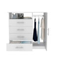 Baylon 4 Drawer 1 Shelf Dresser White White Bedroom Contemporary Particle Board