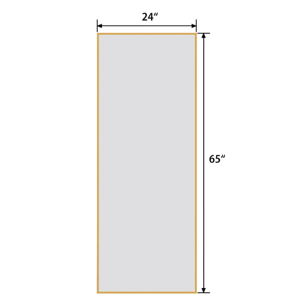 65*24 Inch Floor Mirror Full Length Mirror Ultra Thin Aluminum Alloy Frame Modern Style Standing Hanging Mirror Wall Mounted Mirror Gold Gold Clear Glass Metal