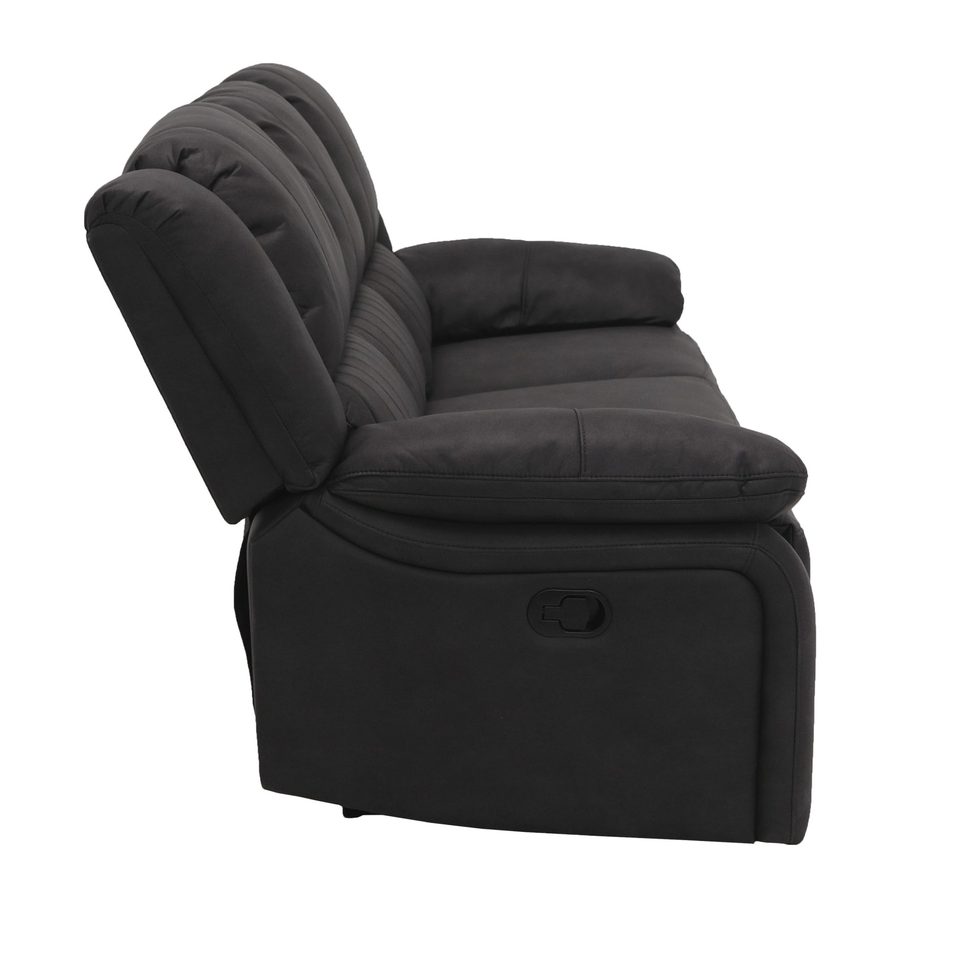 Marshall Black Reclining Sofa Black Foam Solid Wood 3 Seat