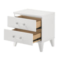 White 2 Drawer Nightstand White White 2 Drawers Bedroom Rectangle Contemporary Rubberwood Drawers White Wood Plastic