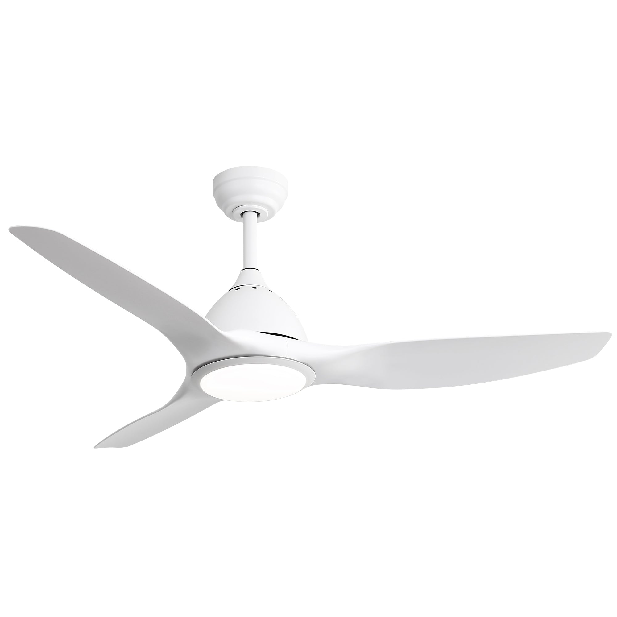 52 Inch Modern With 22W Led Light, 3 Abs Fan Blades Dc Motor White For Indoor White Abs