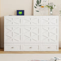 Queen Size Murphy Bed With Large Drawers,Brushed White Queen White Plywood