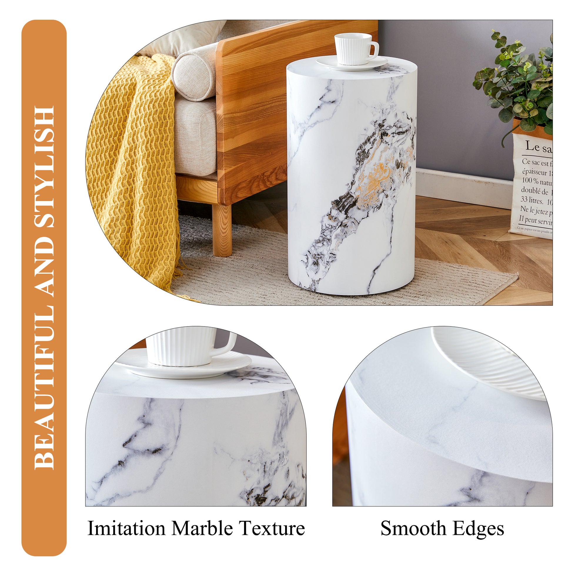 The Cylindrical Table With Its Patterned Design Can Be Easily Integrated Into A Variety Of Interior Styles, From Coffee Tables To Small Dining Tables, Workbenches Or Makeshift Writing Desks. White Mdf