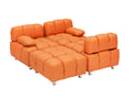 123 Orange Polyester Blend 3 Seat