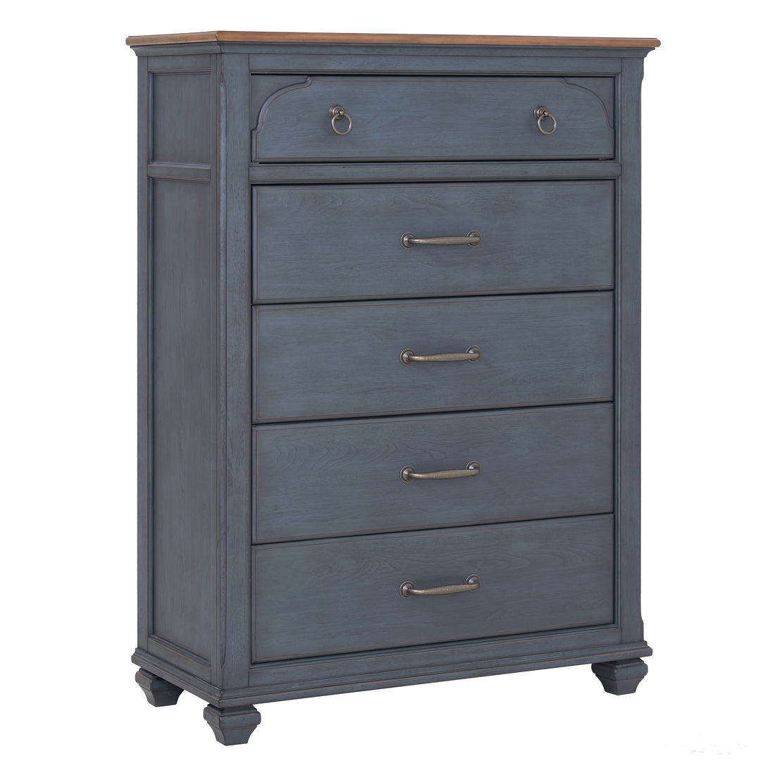 Americana Chest, No Assembly Required, Corduroy Blue Finish Blue Rubberwood Rubber Wood