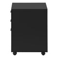 File Cabinet, Rolling Mobile, Storage Drawers, Printer Stand, Office, Work, Black Laminate, Contemporary, Modern Black Particle Board