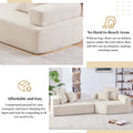 Oversized Modular Sectional Sofa,Luxury Boucle Floor Couch Set,Convertible Sleeper Couch,Spacious Foam Filled Sofa Bed For Living Room,2 Pc Free Combination,2 Colors Beige Boucle 4 Seat