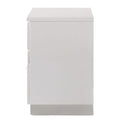 White High Gloss 3 Drawer Nightstand White 3 Drawers Bedroom Rectangle Coastal Felt Lined Drawers Wood Plastic