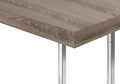 Accent Table, C Shaped, End, Side, Snack, Living Room, Bedroom, Brown Laminate, Chrome Metal, Contemporary, Modern Taupe Particle Board