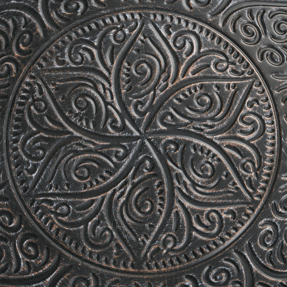 Homcom 24" Round Coffee Table With Hammered Tray Top, Vintage Metal Center Table For Living Room, Bedroom, Side Table, Pewter Pewter Metal