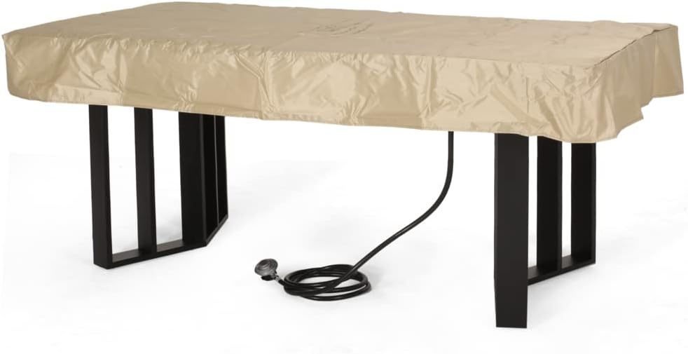 Outdoor Patio Propane Fire Pit Concrete Wood Pattern Fire Table 40, 000 Btu, 30'' H X 70'' W, Grey Grey Magnesium Oxide