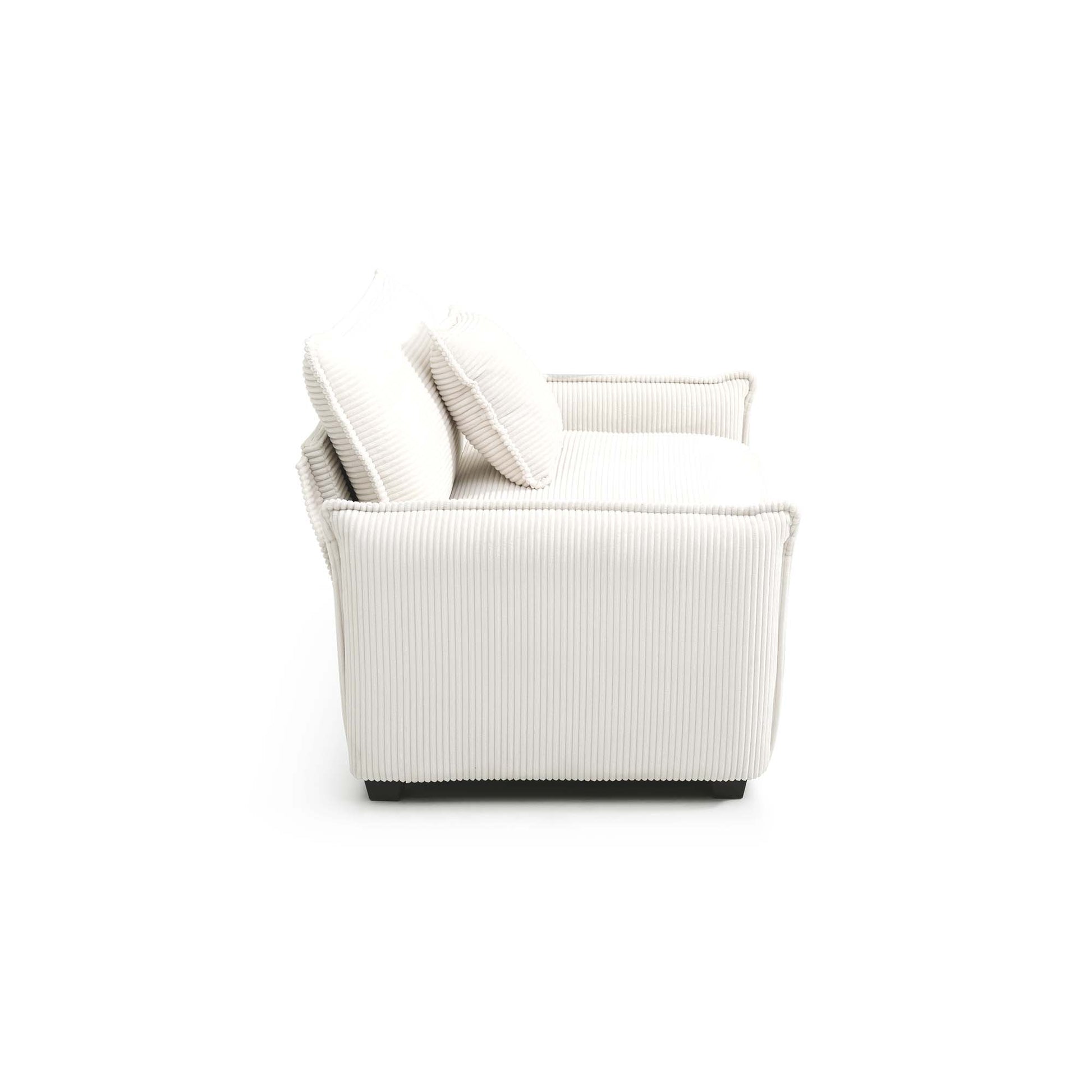 Beige Corduroy,Luxurious And Sophisticated Deep Seated Sofa Set With Two Single Deep Seat Sofa Suitable For Living Room And Office Beige Corduroy 1 Seat