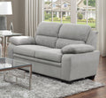 Modern Living Room 2Pc Sofa Set Plush Comfortable Sofa Loveseat Set Gray Textured Fabric Channel Tufting Solid Wood Frame Furniture Gray Polyester Wood Primary Living Space Contemporary Pillow Top Arms Solid Wood 5 Seat