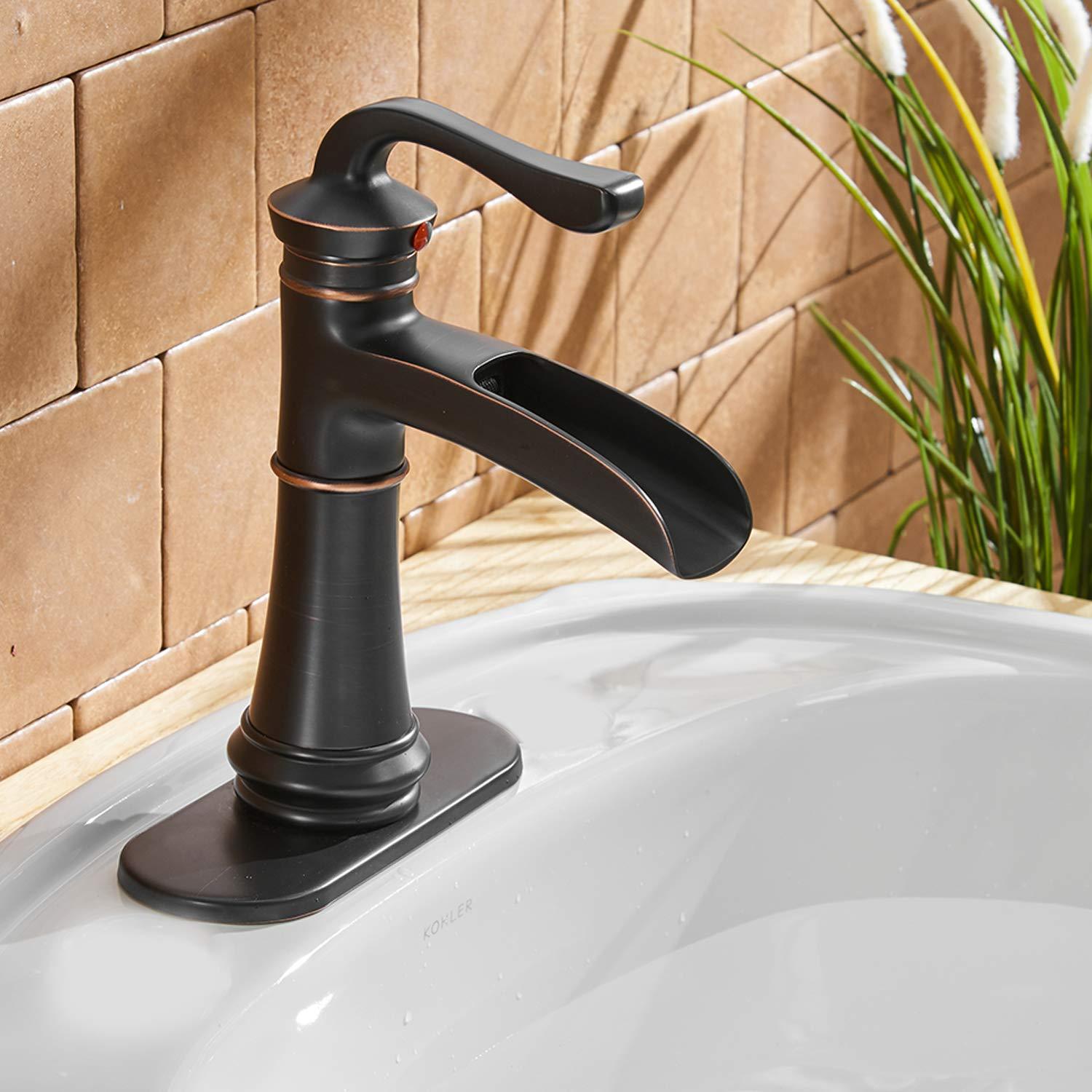 Oil Rubbed Bronze Bathroom Sink Faucet With Single Lever Handle Oil Rubbed Bronze Brass