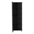 Urano Mirror Linen Cabinet, Four Interior Shelves, Five External Shelves Black Black 1 5 Bathroom Freestanding Modern Particle Board Particle Board