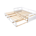 Wooden Daybed With Trundle Bed And Two Storage Drawersextendable Bed Daybed,Sofa Bed For Bedroom Living Room,White Twin White Solid Wood
