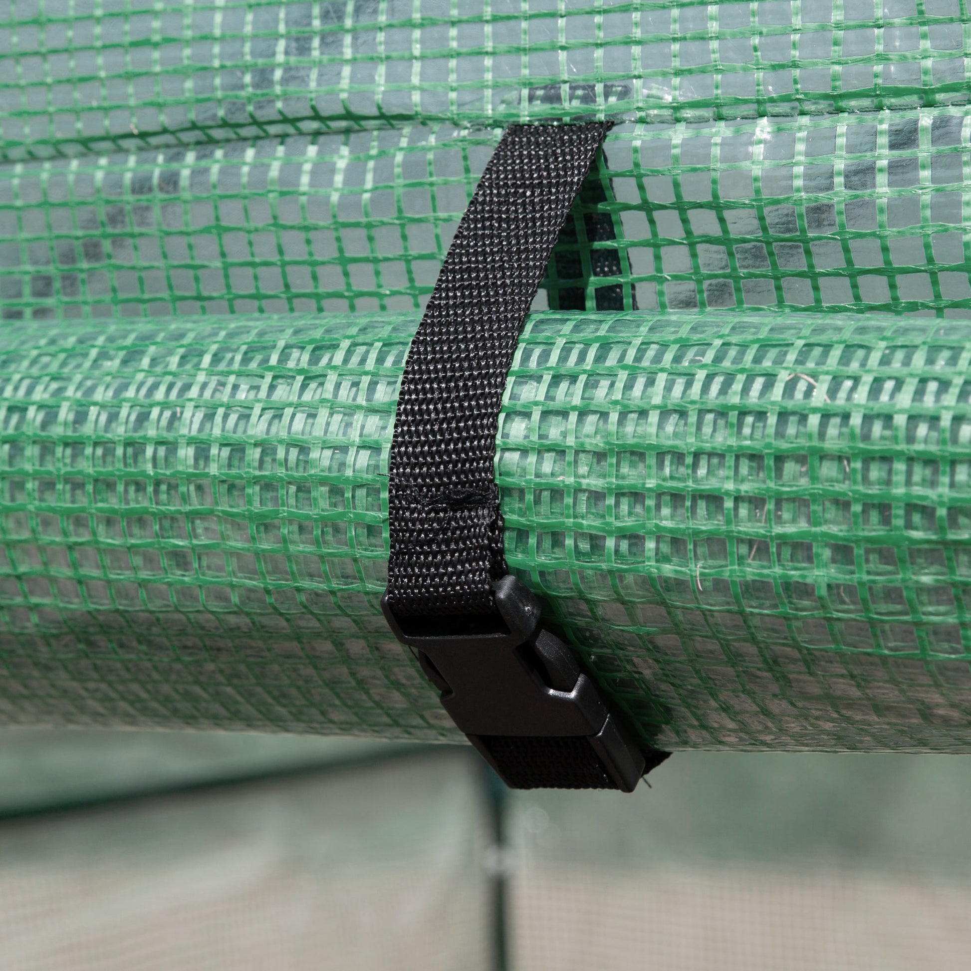 Outsunny 7' X 5' X 6.5' Walk In Greenhouse, Pe Cover, 3 Tier Shelves, Steel Frame Hot House, Roll Up Zipper Door For Flowers, Vegetables, Saplings, Tropical Plants, Green Green Steel