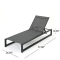 Venice Chaise Lounge Set Of 2 Black Grey Mesh