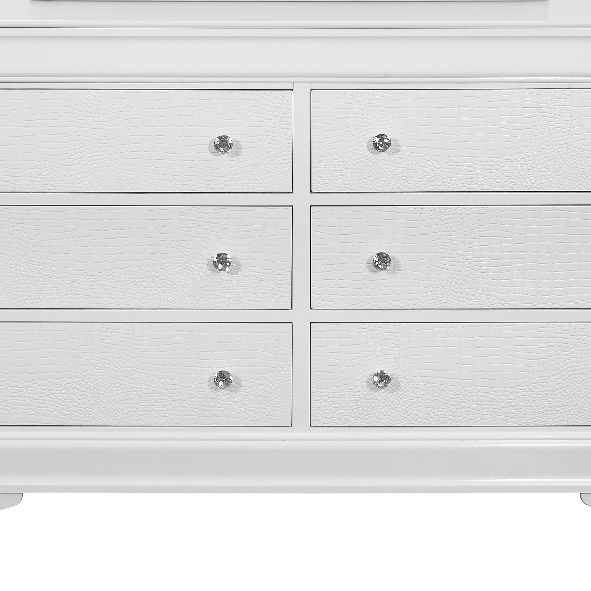 Shaker Crocodile Metallic White Dresser White Solid Wood Mdf