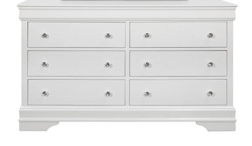 Shaker Crocodile Metallic White Dresser White Solid Wood Mdf