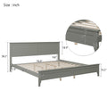 Modern Gray Solid Wood King Platform Bed Old Sku:Wf283526Aae King Gray Solid Wood