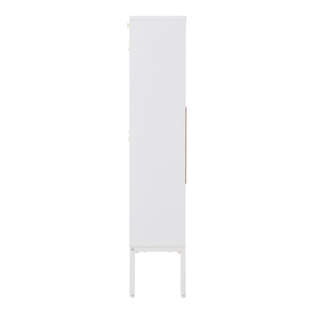 16 Pair Shoe Storage Cabinet White Round Cream White Mdf Metal