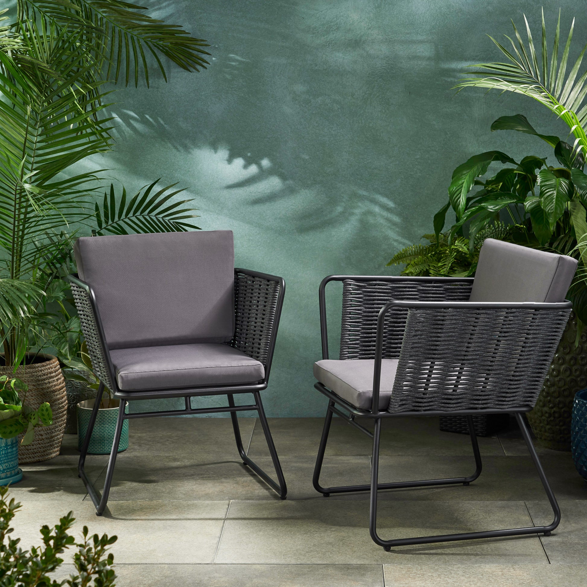 La Jolla Chair Dark Grey Woven Rope