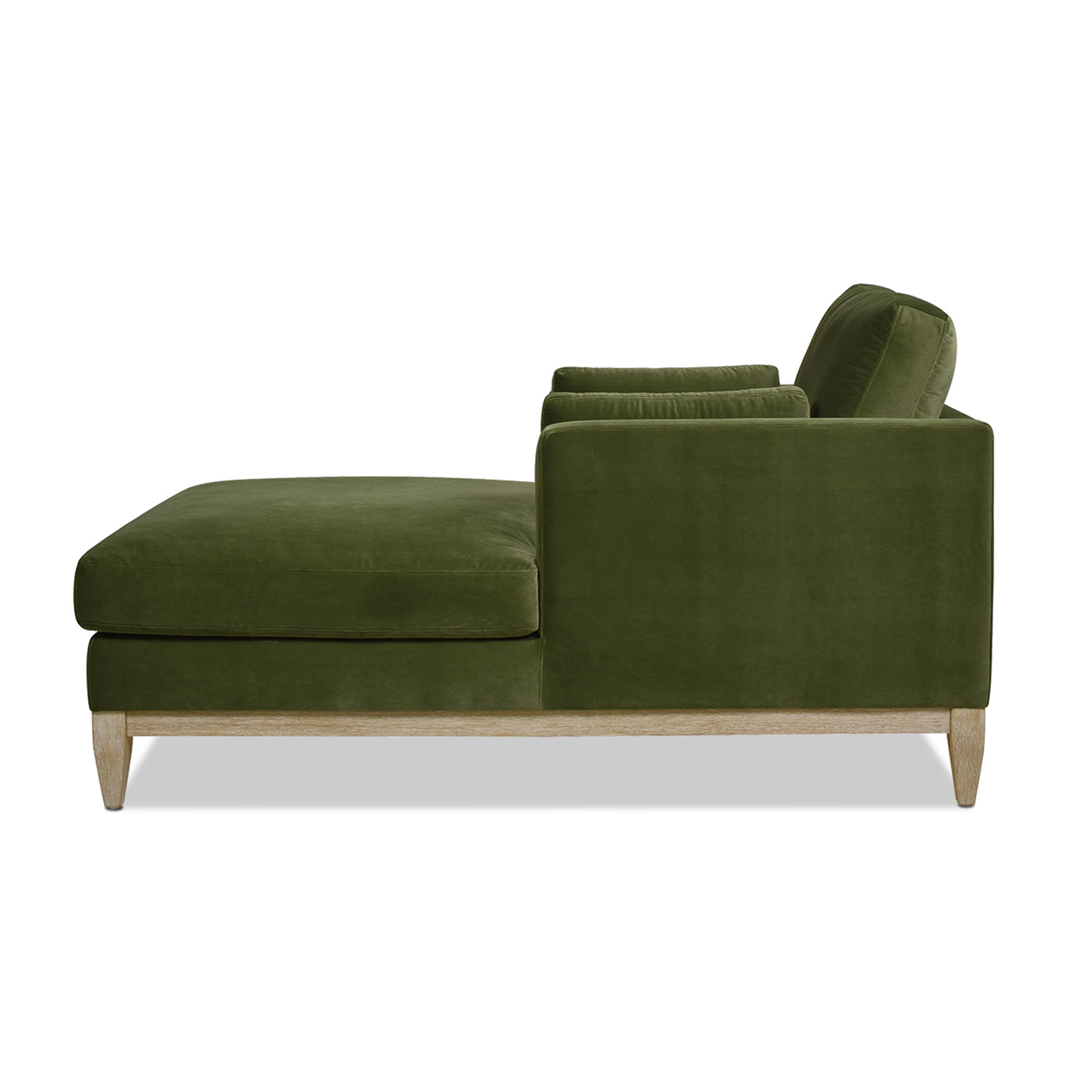 Knox 65" Modern Farmhouse Chaise Lounge Chair, Olive Green Performance Velvet Olive Green Foam Velvet