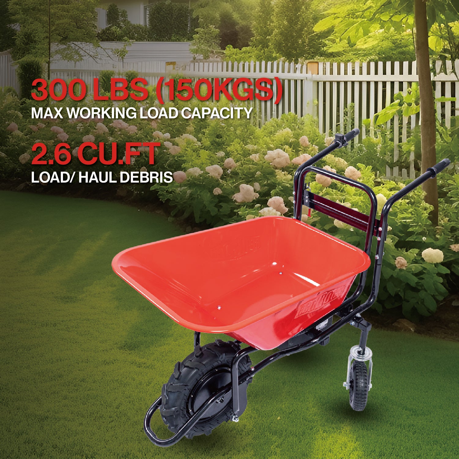 Wheelbarrow Electric Professional Specs This Wheelbarrow Uses An Electric 24V 500W Brushless Motor System, Powered By 2 12V 12Ah Motorized Wheelbarrow Black Red Classic,Industrial Stainless Steel