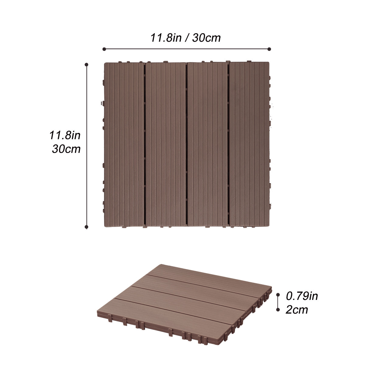 Plastic Composite Deck Tiles Set Of 35Pcs, Composite Decking Resist Rust, Water, Weather, Indoor&Outdoor, Easy To Diy & Maintain, Ideal For Patios, Balconies, Rooftops, Decks, 12X12I Light Coffee Light Coffee Modern Plastic Wood Plastic