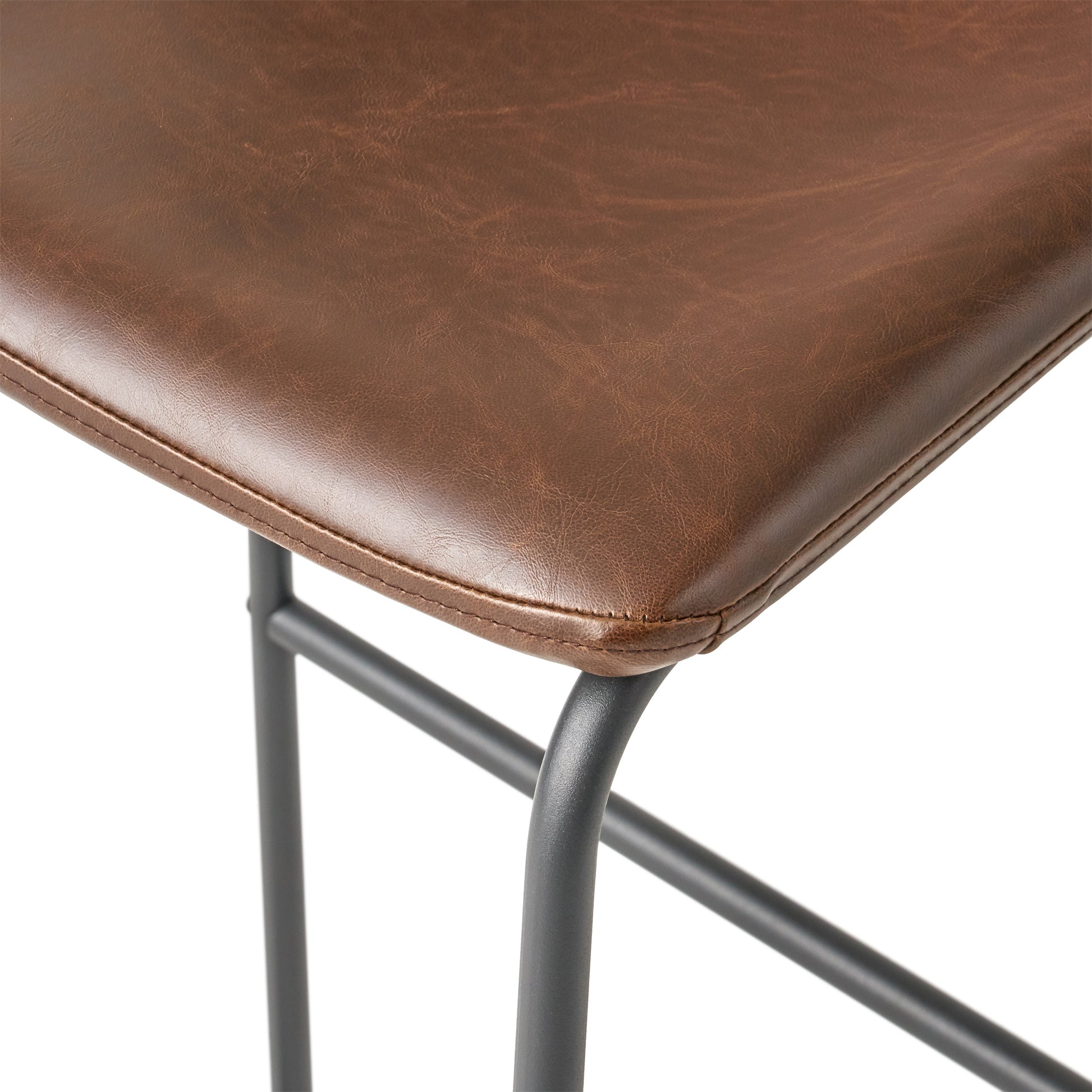 Set Of 2 30" Cedric Faux Leather Barstool Vintage Brown Brown Pu