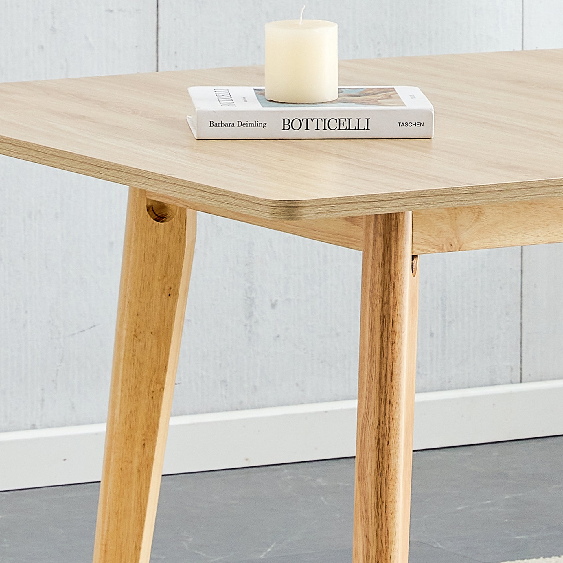 Wood Colored Mfc Desktop With Rubber Wooden Legs, Foldable Computer Desk, Foldable Office Desk, 4 Modern Chairs Can Rotate 360 Degrees,The Seat Cushion Is Made Of Pu Material. Zd 1545 C 1162 Wood Wood