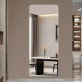 60X15Inch Full Body Mirror For Living Room Bedroom Cloakroom Wall Mounted Round Angle Dressing Mirror Aviation Grade Aluminum Silver Modern Aluminium