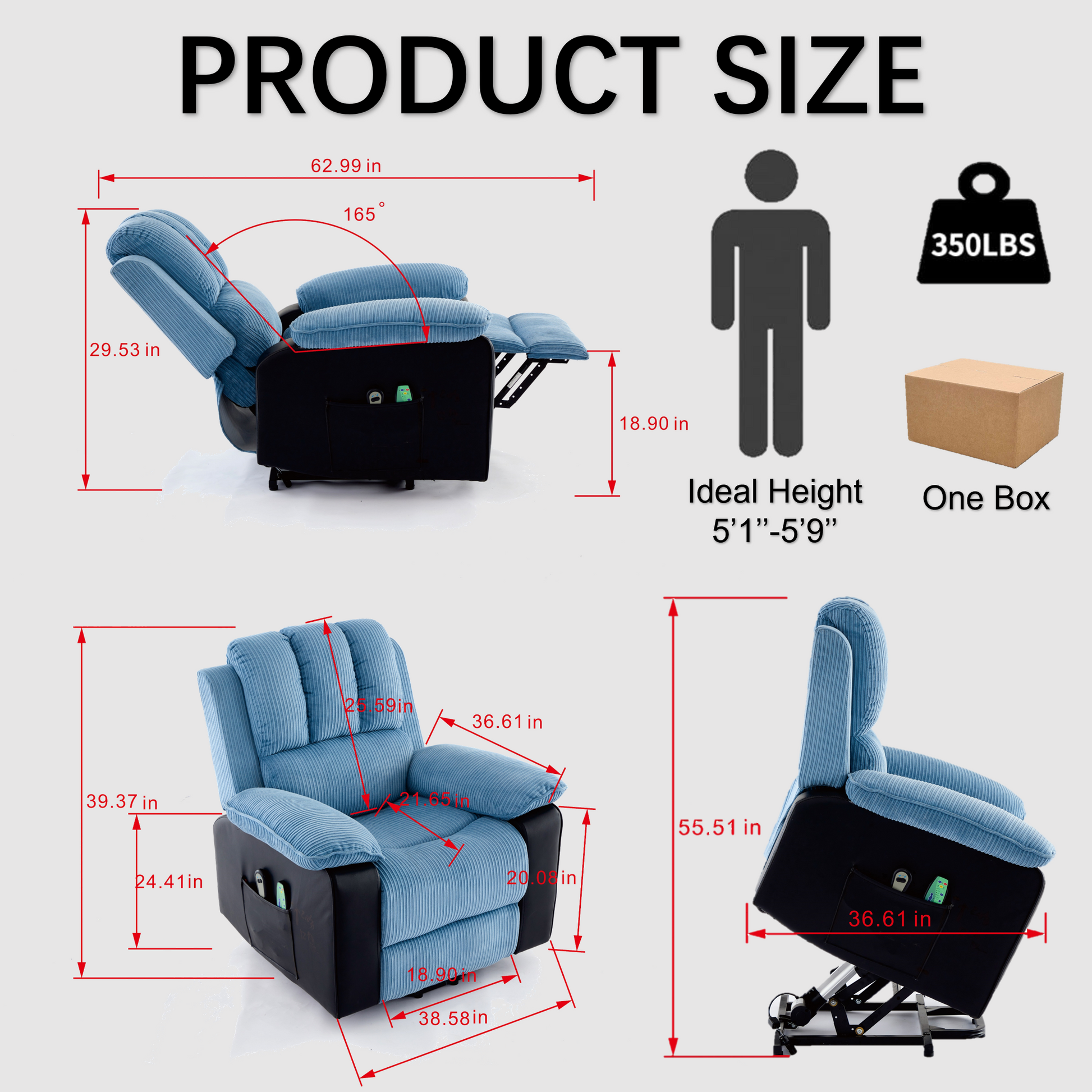 Recliner Chair With Heat And Vibrating Massage, Comfy Padded Overstuff Recliner Chair With Heat And Vibrating Massage, Comfy Padded Overstuff