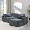 Modular Sectional Sofa, Convertible Sofa Couch, Modular Sectionals With Ottomans, 4Seat Sofa Couch With Reversible Chaise For Living Room. Chenille Grey Grey Fabric 4 Seat