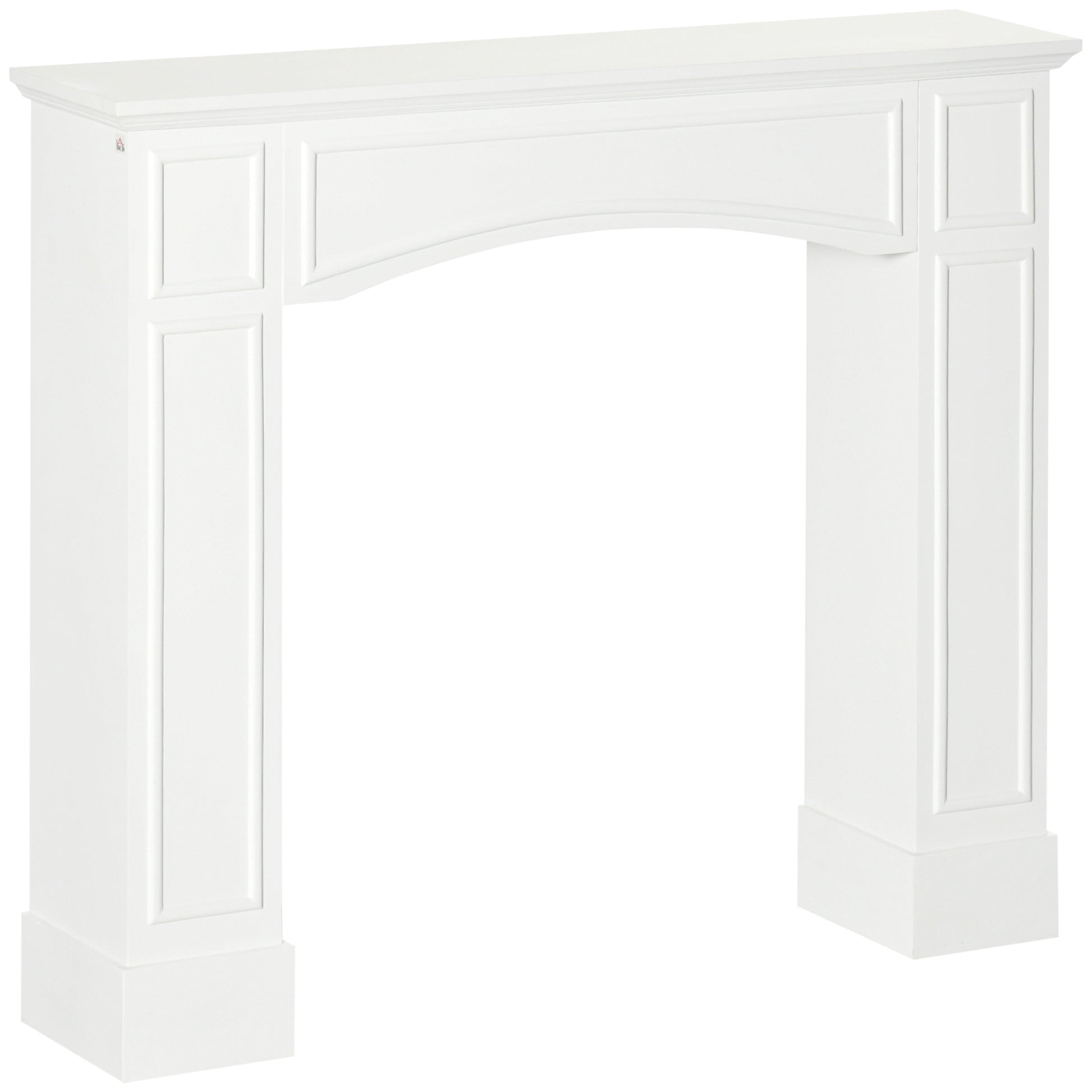 Homcom Modern Fireplace Mantel, Surround Mantels For Fireplace With Decorative Pattern Interior Width 29" White White Mdf