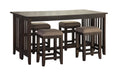 Dark Brown Finished Drop Leaf Table W 4 Stools Dark Brown Solid Wood Mdf