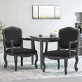 Dining Arm Chair Set Of 2 Black Fabric