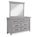 Contemporary Light Gray Finish 1Pc Dresser Wooden Bedroom Furniture Metal Pull Furniture Light Gray Bedroom Contemporary,Transitional Wood