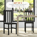 Homcom Farmhouse Armless Dining Chairs, Set Of 2 With Slat Back, Black Black Pine