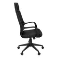 Office Chair, Adjustable Height, Swivel, Ergonomic, Armrests, Computer Desk, Work, Black Fabric, Black Metal, Contemporary, Modern Black Foam Polyester