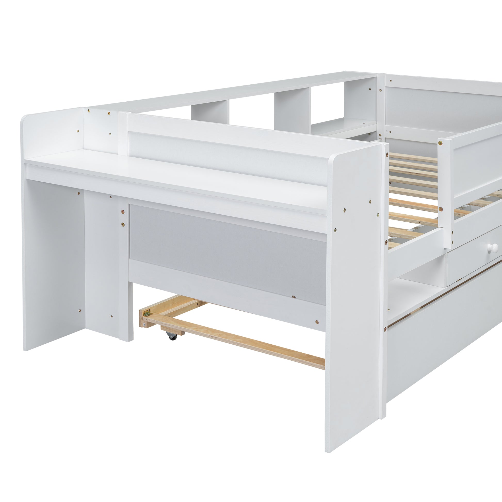 Multi Functional Twin Daybed With Drawers And Trundle, Headboard Storage And Tables, Usb Charging Station, White Box Spring Not Required Twin White Wood Daybeds Pine